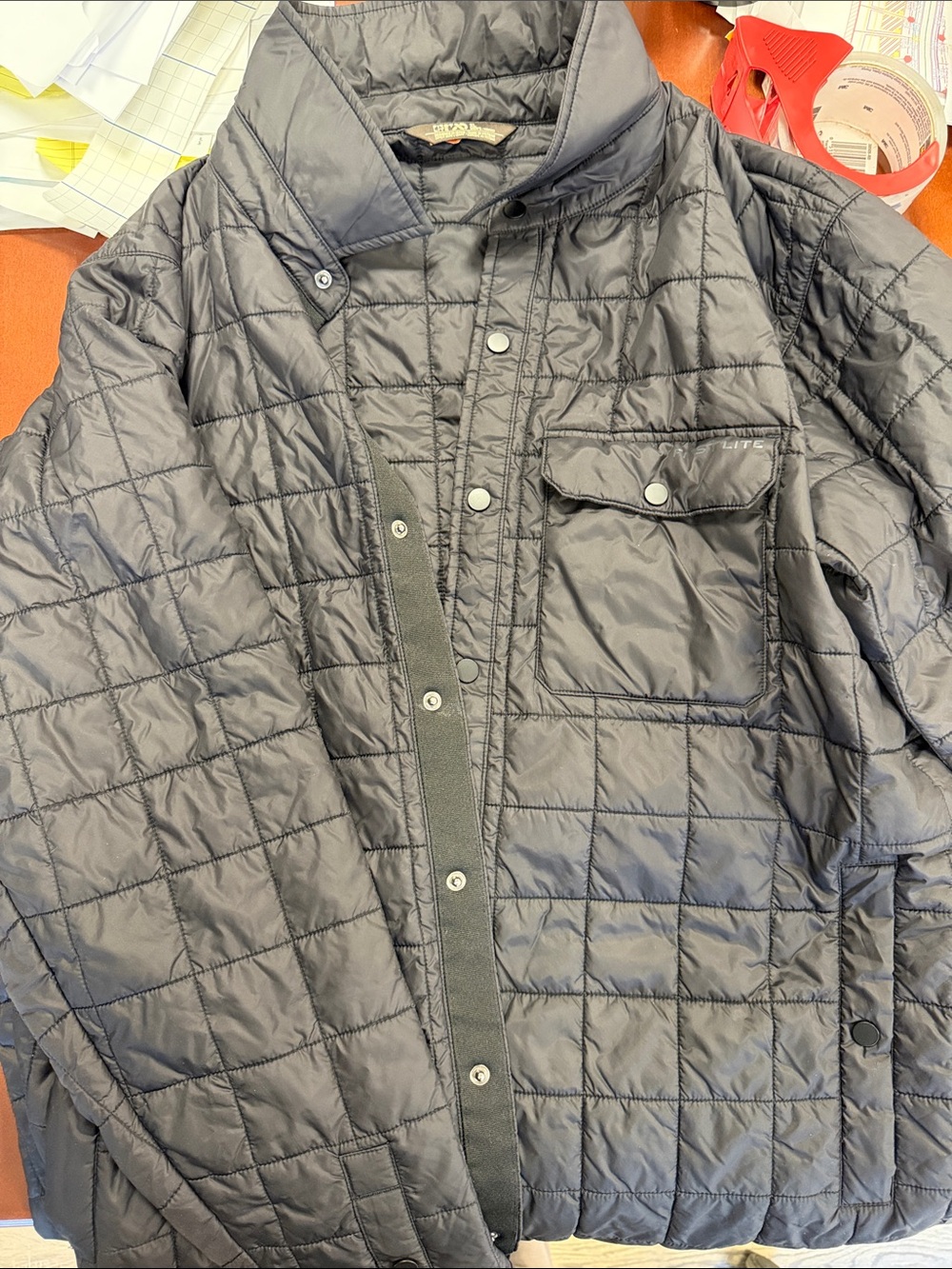 First Lite Men's Quilted Jacket - Black Shacket